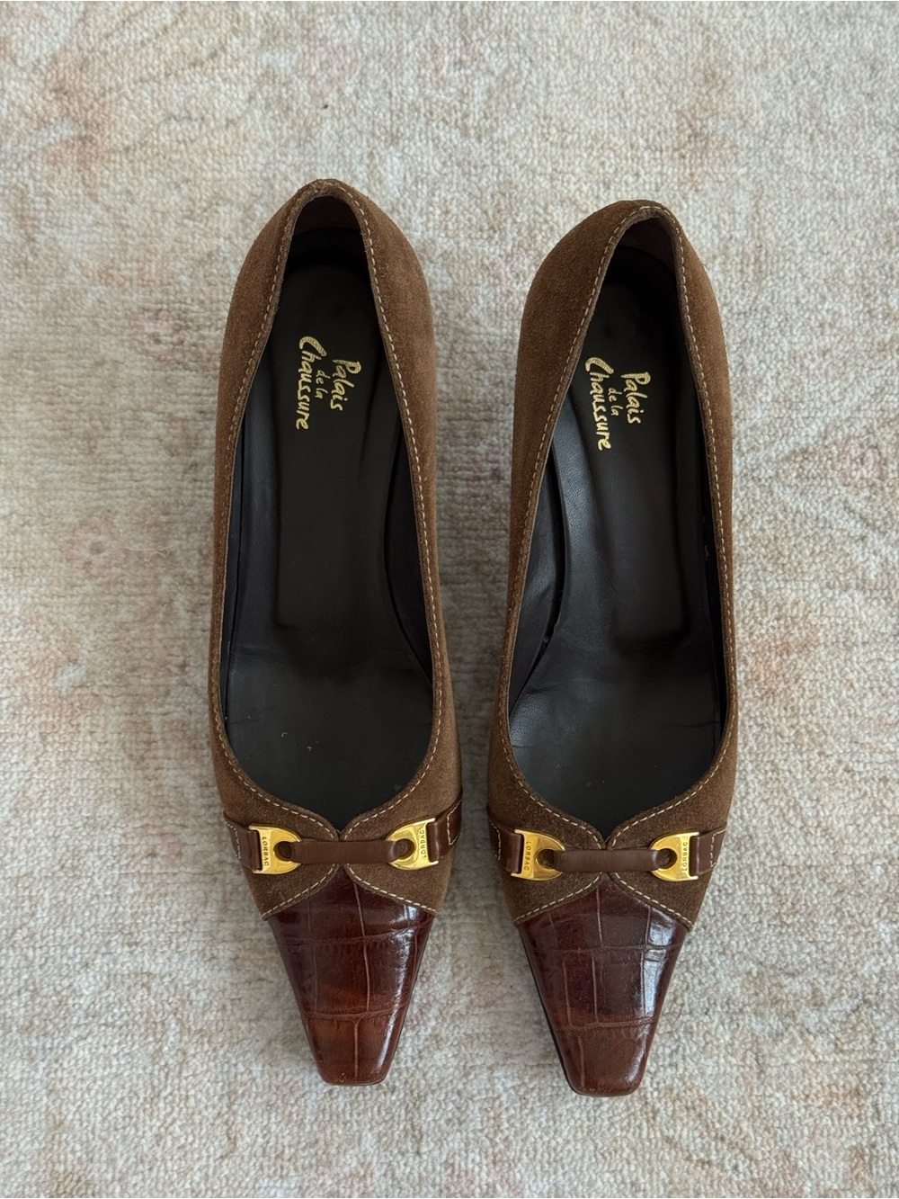 Brown Pointed Toe kitten heels